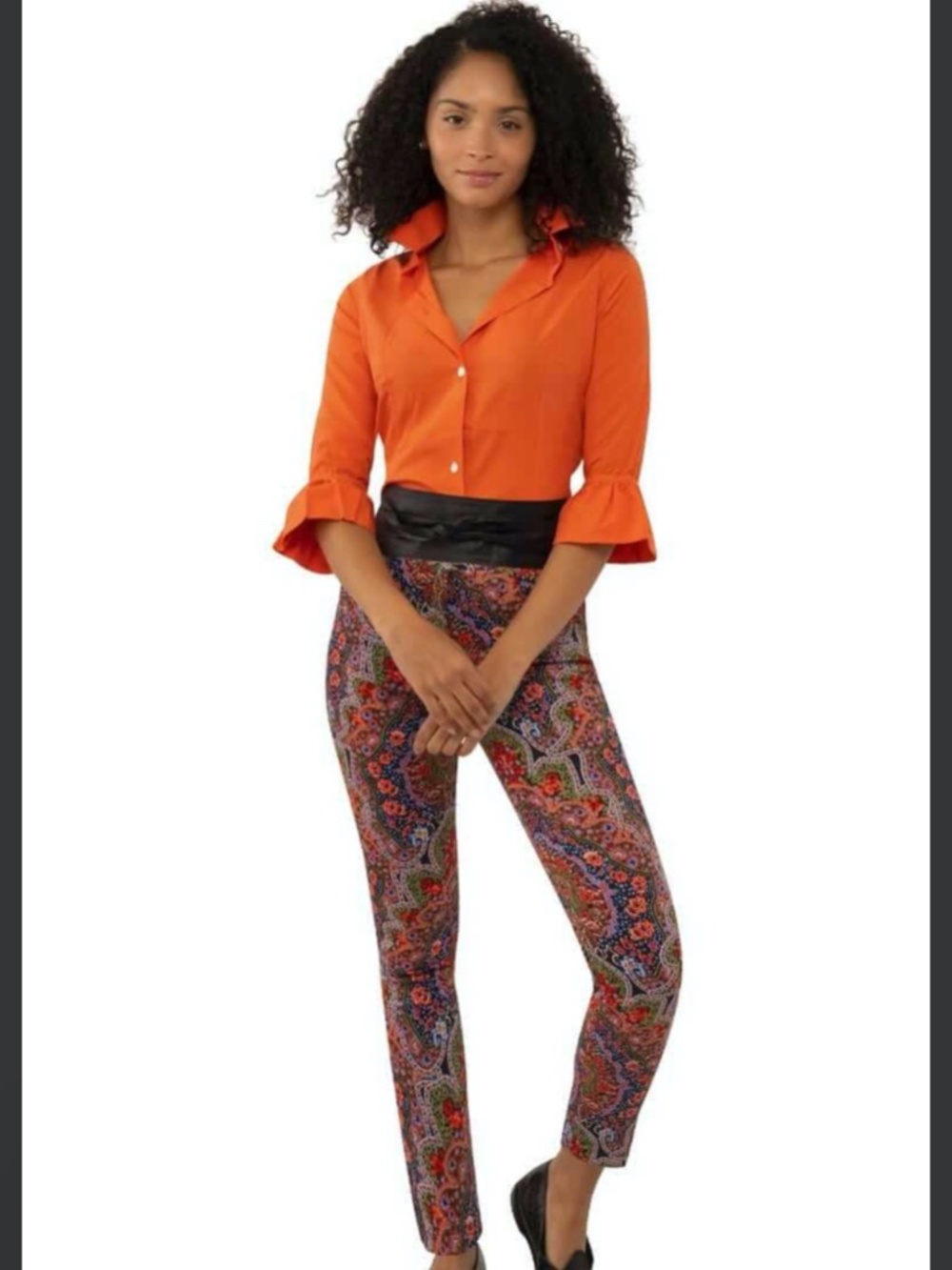 GRETCHEN SCOTT Designs Priss Blouse in orange - LIKE NEW! Size Medium - Picture 8 of 10